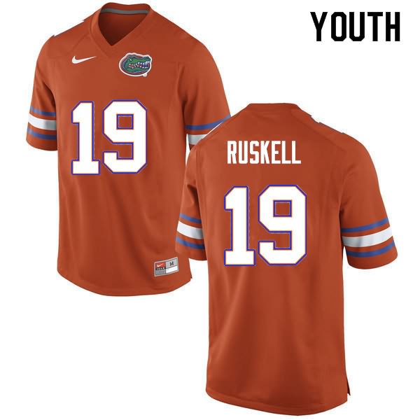 Youth NCAA Florida Gators Jack Ruskell #19 Stitched Authentic Nike Orange College Football Jersey SIJ3665LG